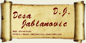 Desa Jablanović vizit kartica